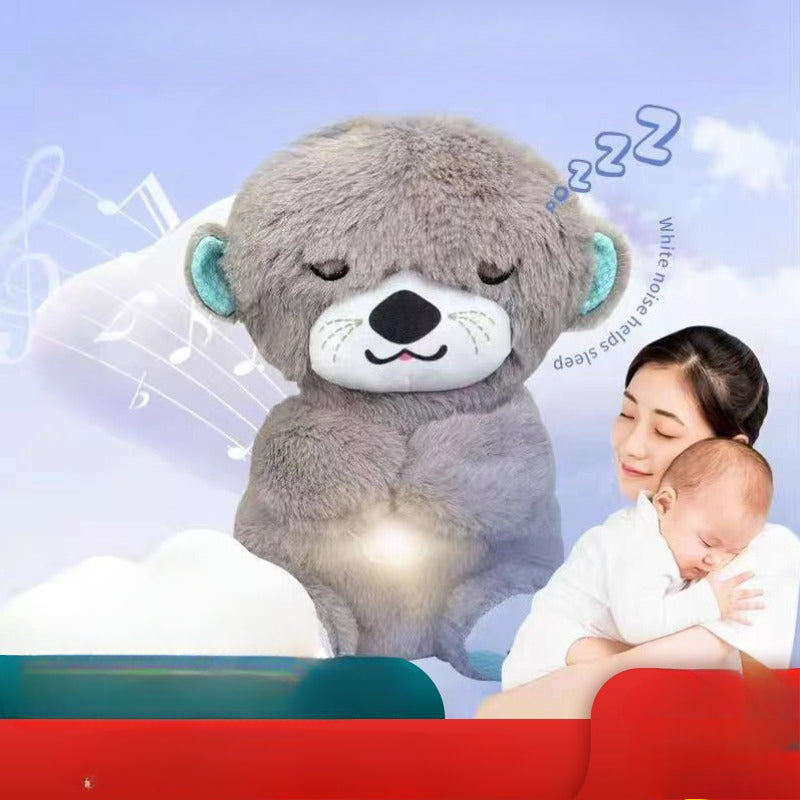 A breath otter breath bear cute plush toy soothing luminous doll cute sweet sleeping position otter sleeping