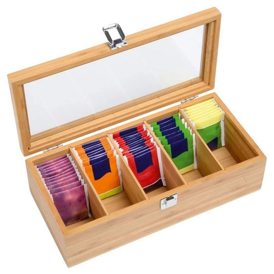 P bamboo multi-grid transparent storage box assembly-free design office study bracelet cultural play finishing artifact