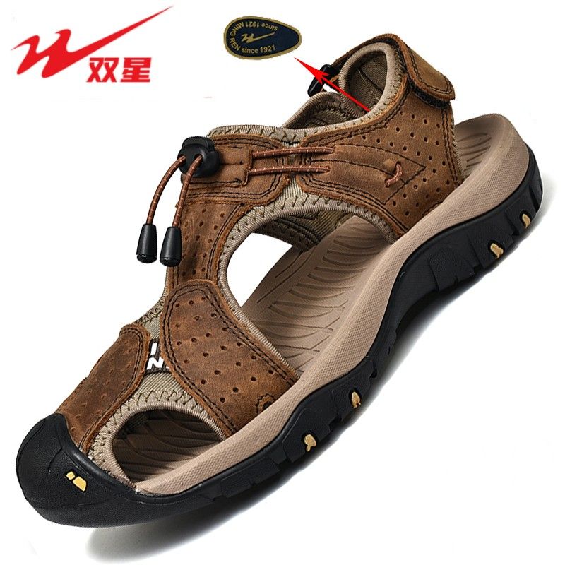 P men's sandals leather surface