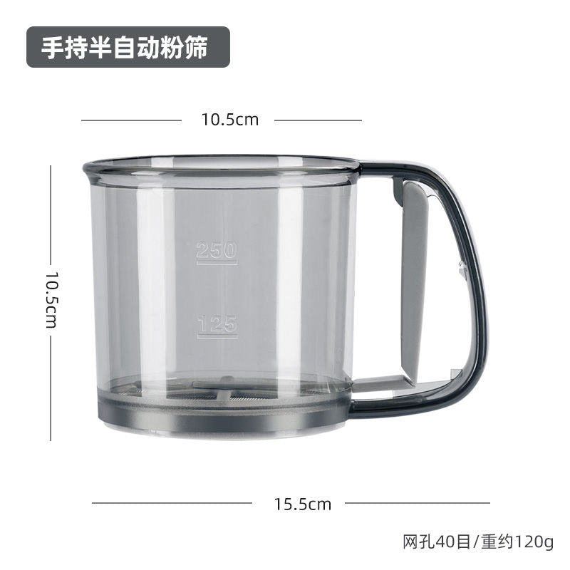 P Hand-held semi-automatic flour mesh sieve