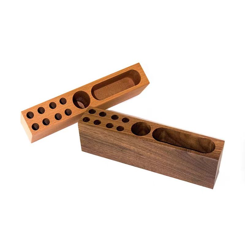 P Solid wood multi-functional pen holder