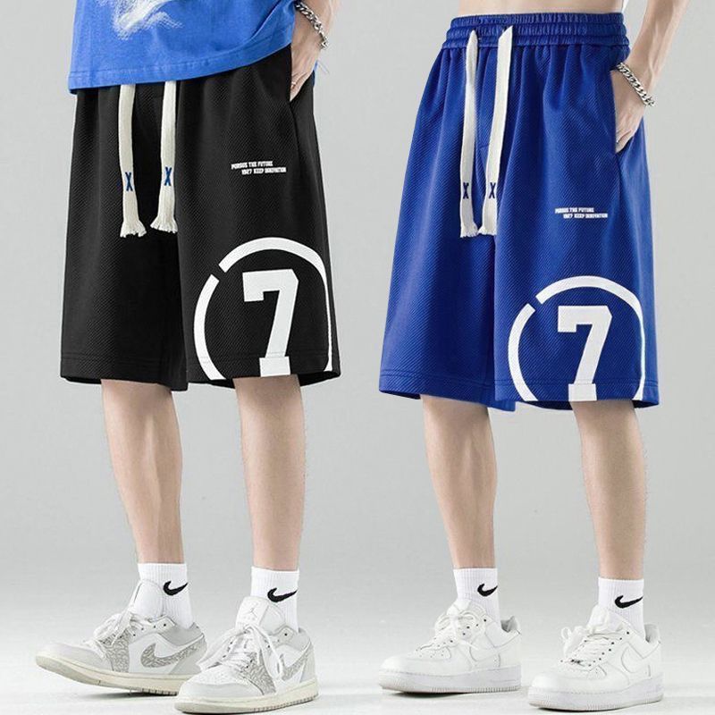 P boys summer Internet celebrity shorts medium pants cotton elastic five-point pants