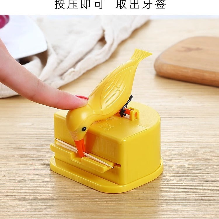Push-type bird toothpick box creative Douyin same cute toothpick tube bird toothpick box - Mixbatch