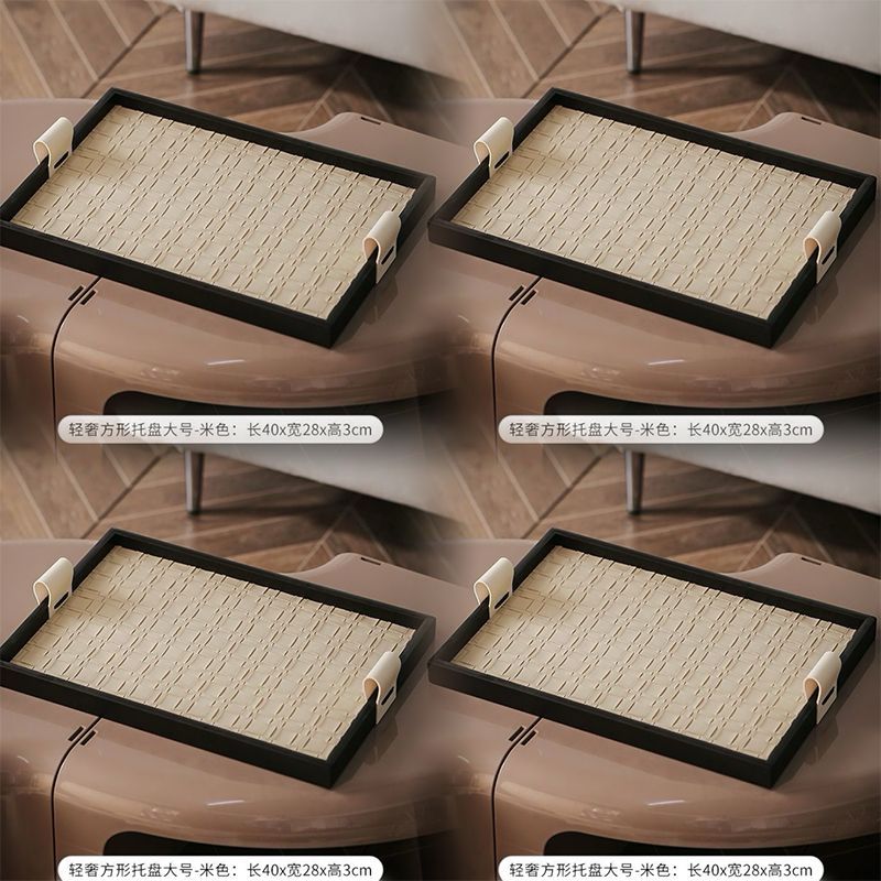 P Light luxury leather aromatherapy tray, living room coffee table entrance key, jewelry storage, hotel beauty salon desktop ornament