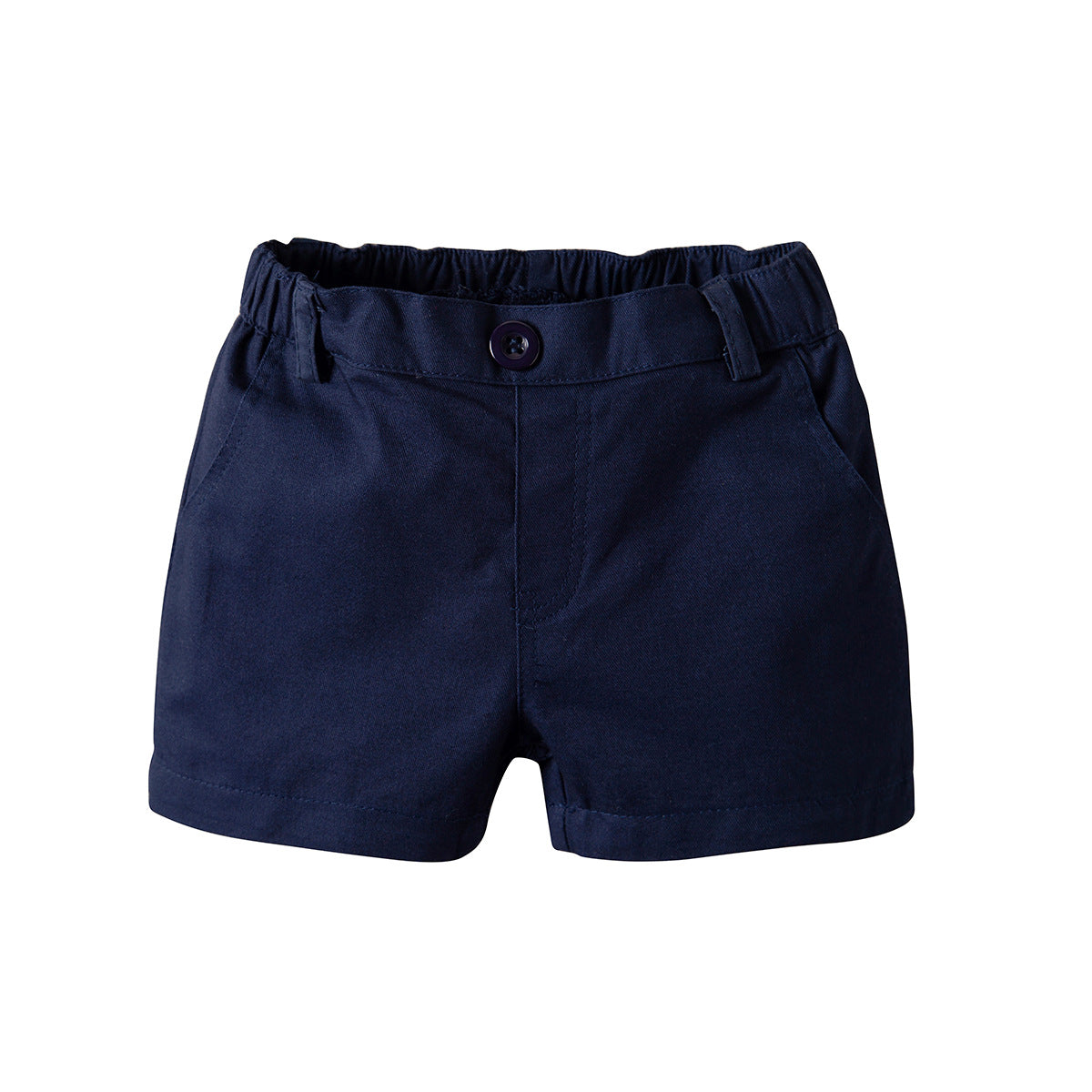 A white short-sleeved polo shirt woven shorts two-piece set summer lapel T-shirt shorts - Mixbatch
