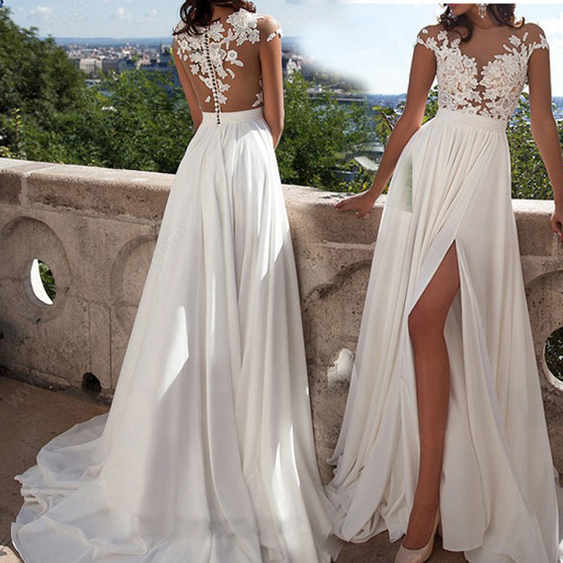 A dress sexy lace split evening dress long dress