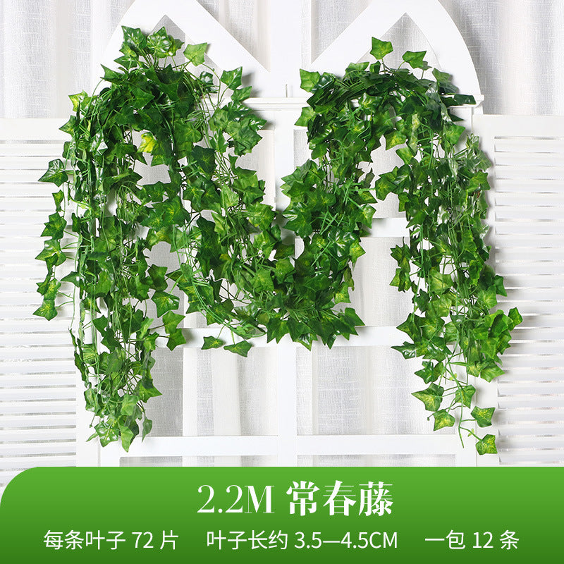 A Simulation Green Plant Vine Ivy Ivy Strip Outdoor Dill Leaf Vine Green Leaf Plant Interior Decoration Vine
