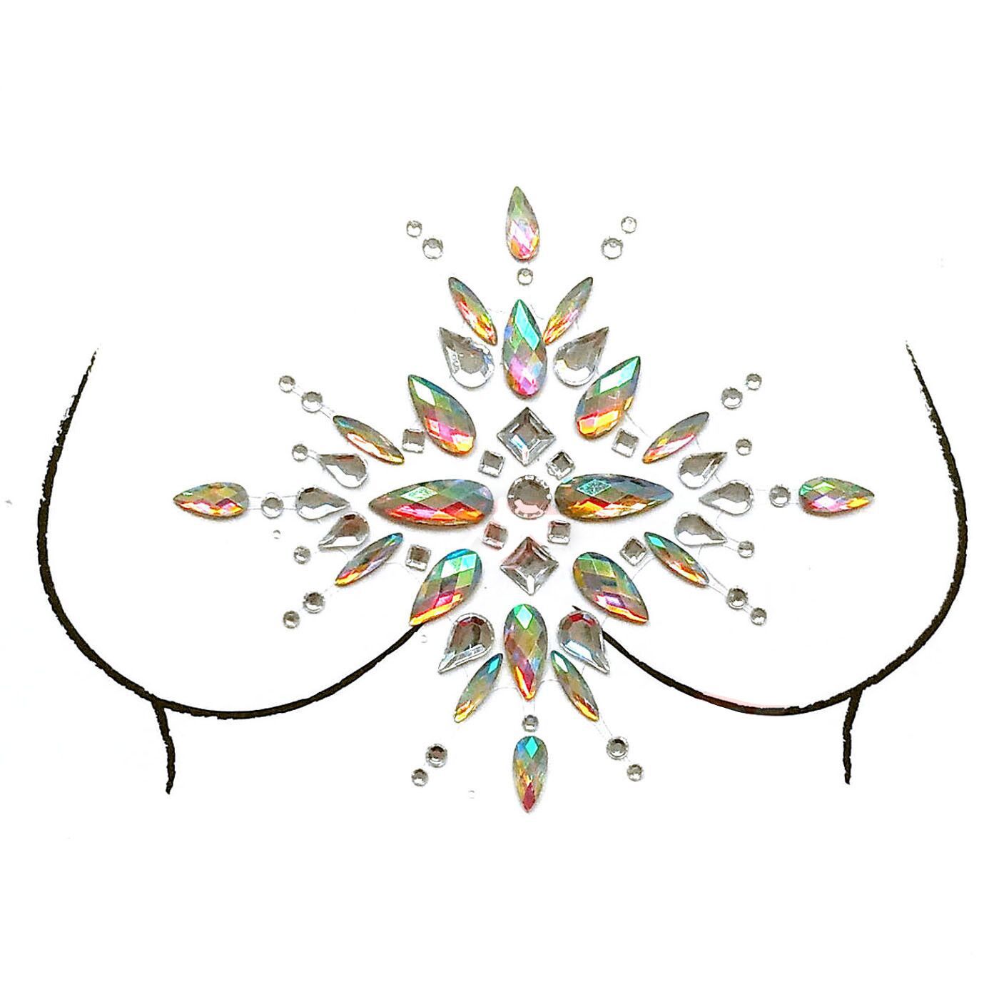 A face sticker diamond tattoo sticker diamond face decoration sticker gem adhesive eye sticker environmental protection music festival face sticker eyebrow diamond - Mixbatch