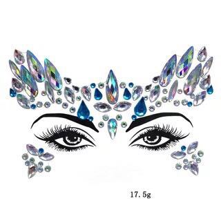 A face sticker diamond tattoo sticker diamond face decoration sticker gem adhesive eye sticker environmental protection music festival face sticker eyebrow diamond - Mixbatch