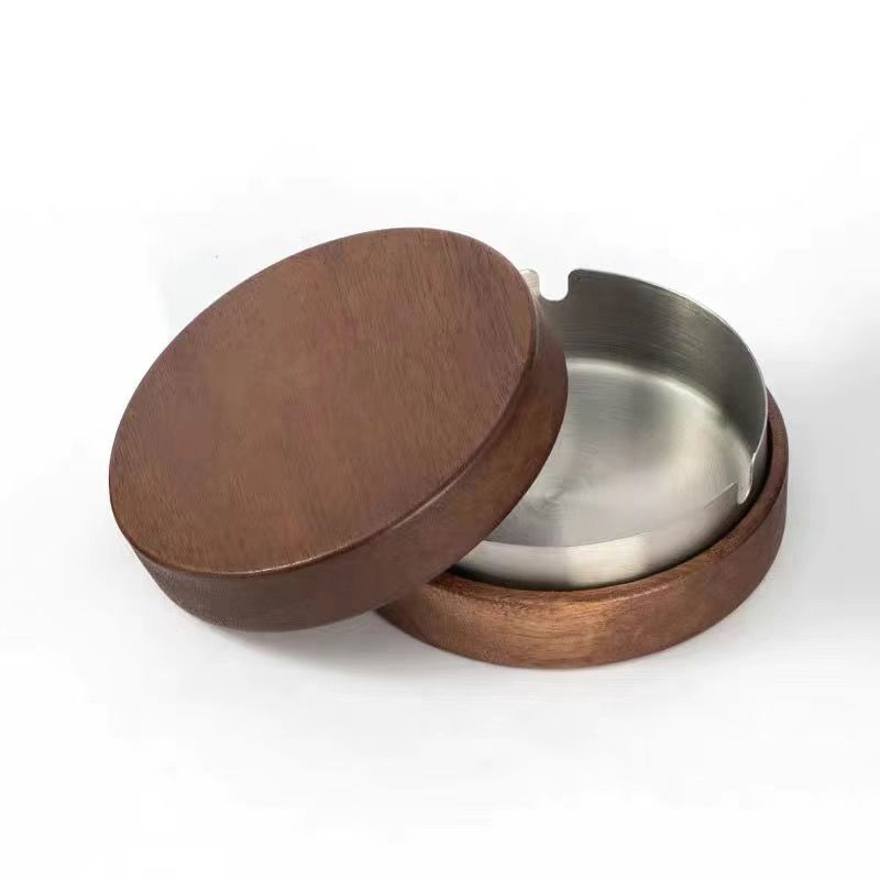 P walnut solid wood ashtray