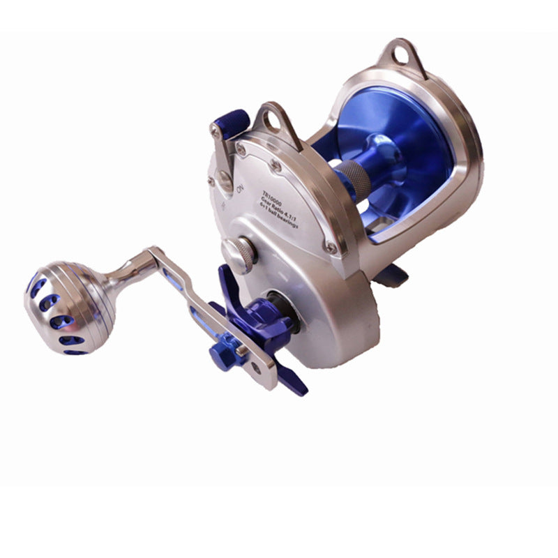 A Metal boat fishing wheel TR10000 sea fishing trolling South oil drum wheel 30KG brake anti-corrosion fishing wheel
