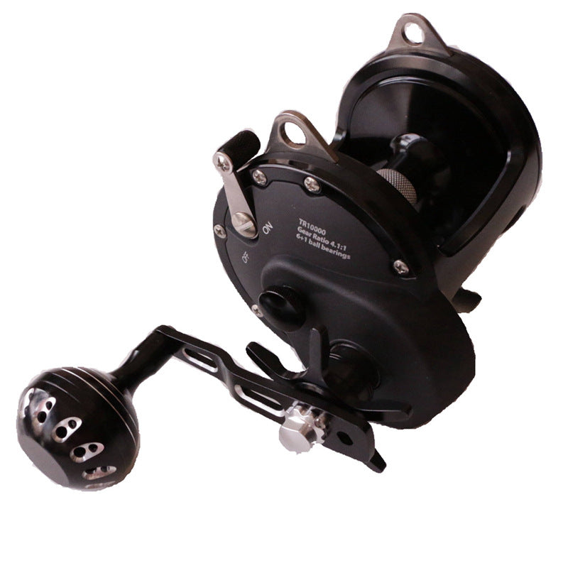 A Metal boat fishing wheel TR10000 sea fishing trolling South oil drum wheel 30KG brake anti-corrosion fishing wheel
