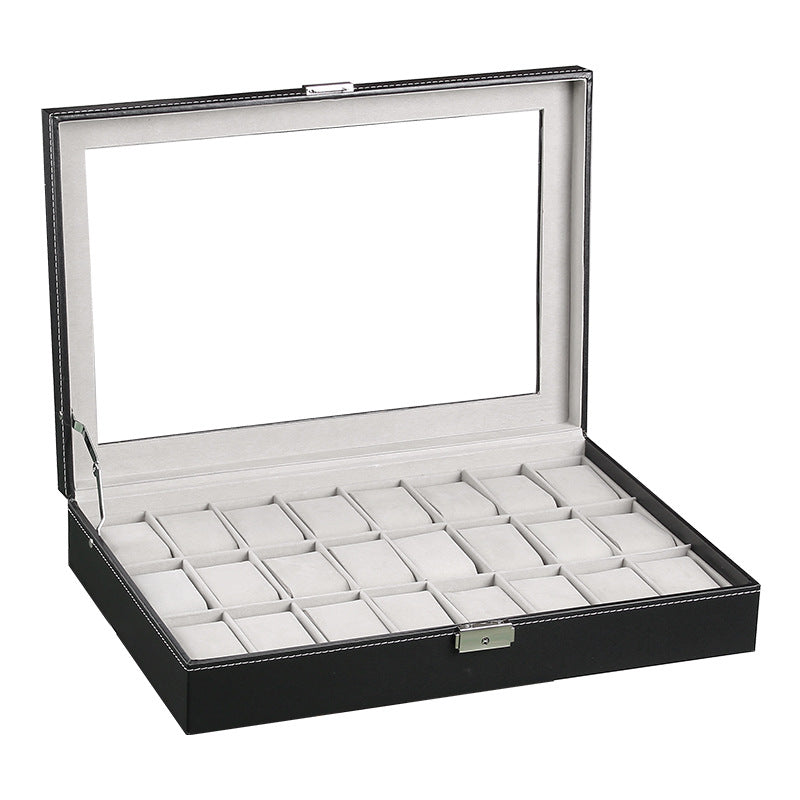 A Cross-border watch box spot wholesale pu leather 20-bit 24-bit watch storage box