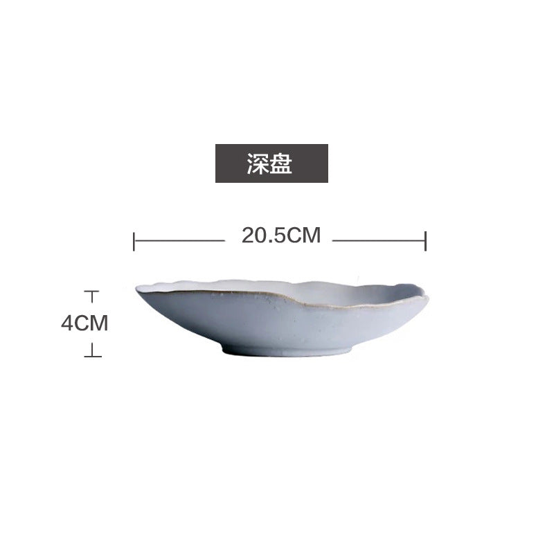 A Creative Personality Ceramic Plate Nordic Tableware Hotel Western Food Plate Steak Pasta Plate Salad Bowl