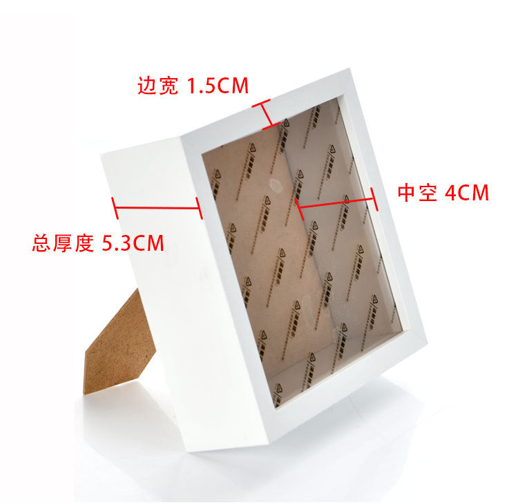 A MDF three-dimensional photo frame DIY table hollow 4cm immortal flower specimen frame wall hanging frame square building block Lego picture frame