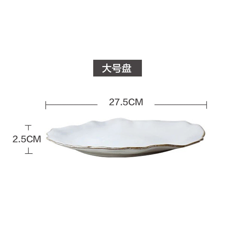 A Creative Personality Ceramic Plate Nordic Tableware Hotel Western Food Plate Steak Pasta Plate Salad Bowl