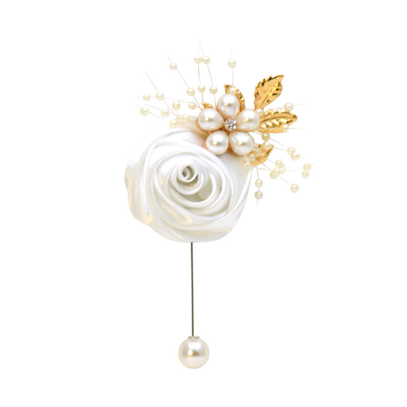 A Eternal Angel 809 Simulation Flower Corsage Forged Cloth Wedding Accessories Men and Women Wedding Bride Groom Corsage\ - Mixbatch