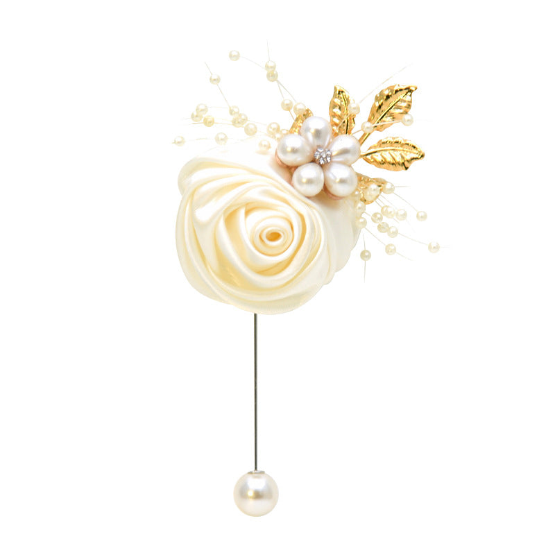 A Eternal Angel 809 Simulation Flower Corsage Forged Cloth Wedding Accessories Men and Women Wedding Bride Groom Corsage\ - Mixbatch