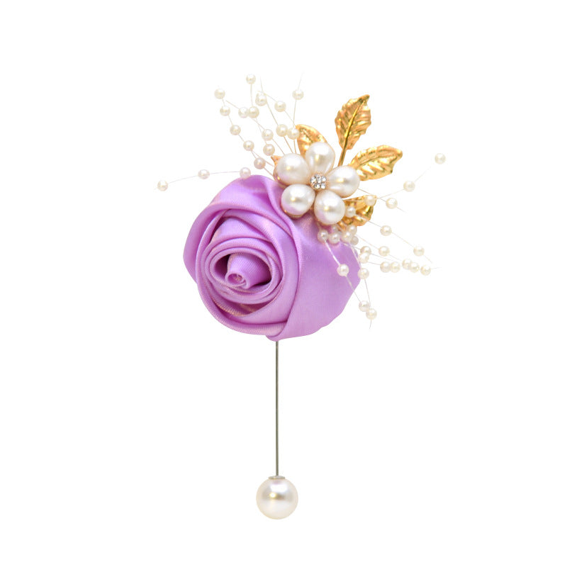 A Eternal Angel 809 Simulation Flower Corsage Forged Cloth Wedding Accessories Men and Women Wedding Bride Groom Corsage\ - Mixbatch