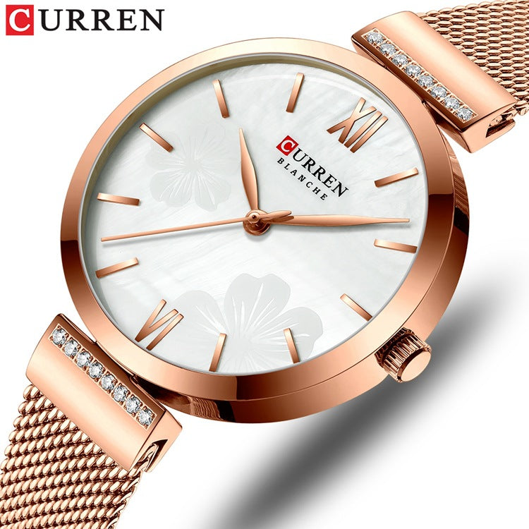 A 9067 Casual Quartz Water Watch Steel Belt Women's Watch Fashion Temperament Women's Watch - Mixbatch
