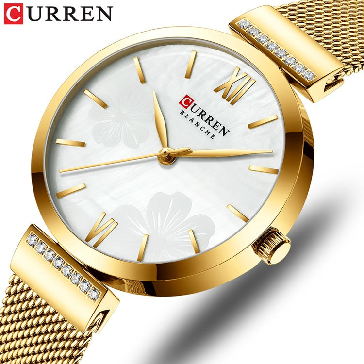 A 9067 Casual Quartz Water Watch Steel Belt Women's Watch Fashion Temperament Women's Watch - Mixbatch