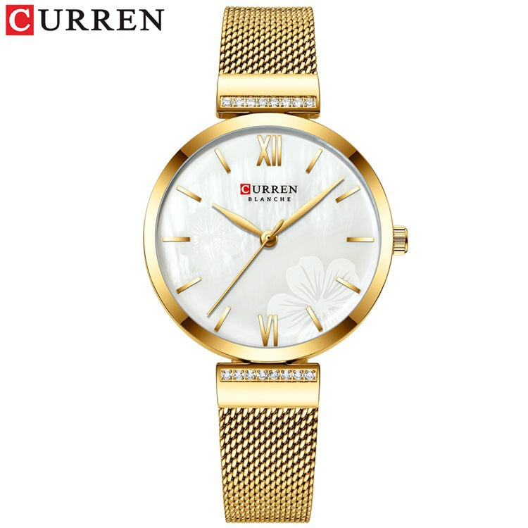 A 9067 Casual Quartz Water Watch Steel Belt Women's Watch Fashion Temperament Women's Watch - Mixbatch