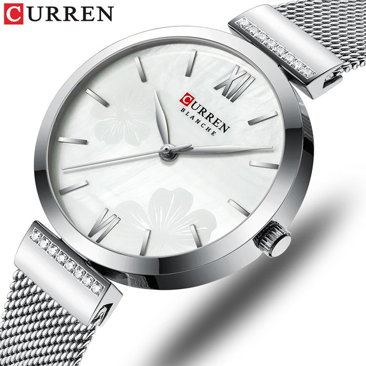 A 9067 Casual Quartz Water Watch Steel Belt Women's Watch Fashion Temperament Women's Watch - Mixbatch