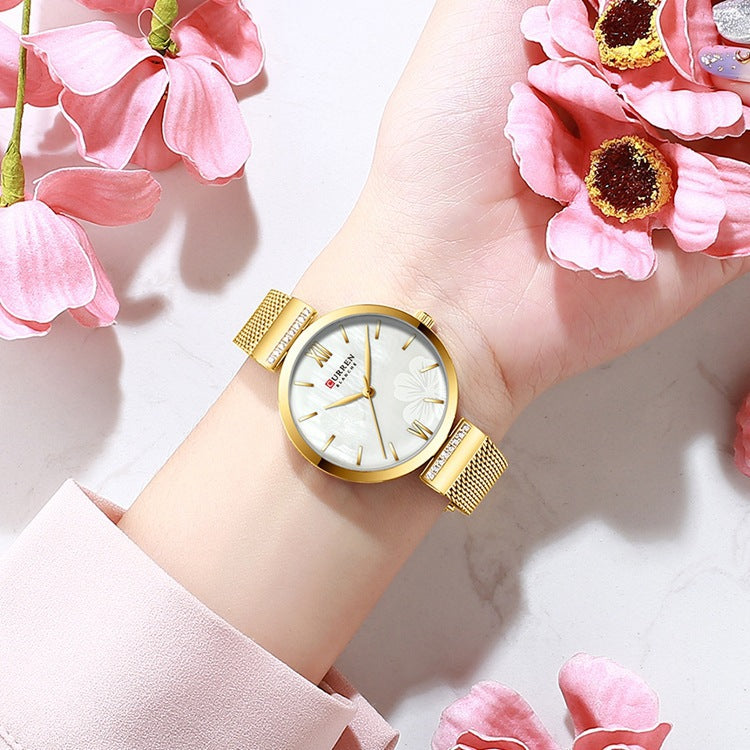 A 9067 Casual Quartz Water Watch Steel Belt Women's Watch Fashion Temperament Women's Watch - Mixbatch