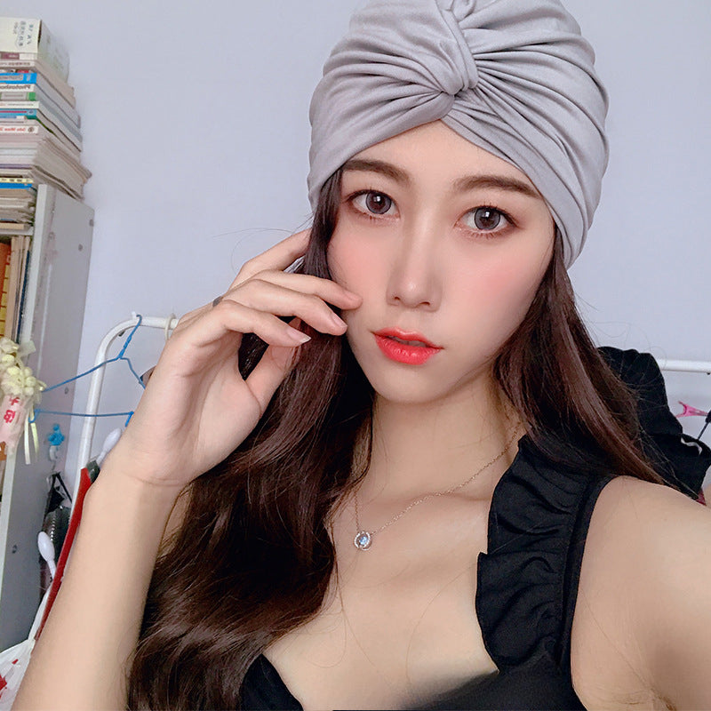 A korean new swim cap women's long hair fashion adult beach hat oversized bula head ladies hot spring swimming cap