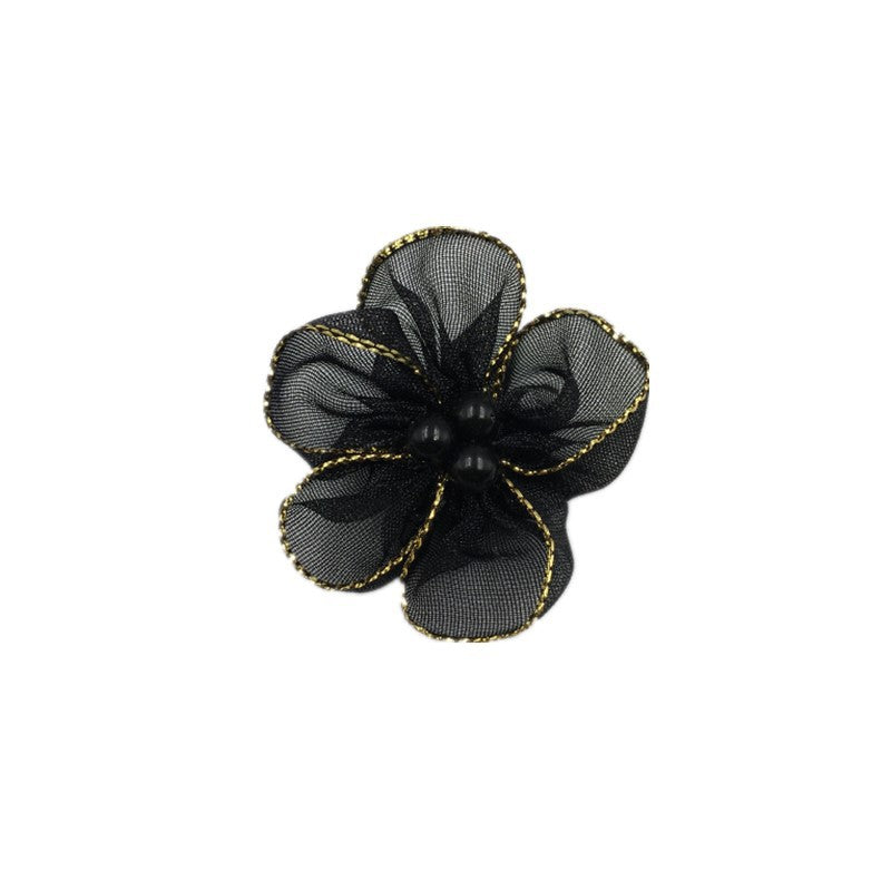 A Simulation plum blossom, flower with pearl snow yarn Phnom Penh snow yarn small flower ribbon flower shoe flower clothing flower wholesale - Mixbatch