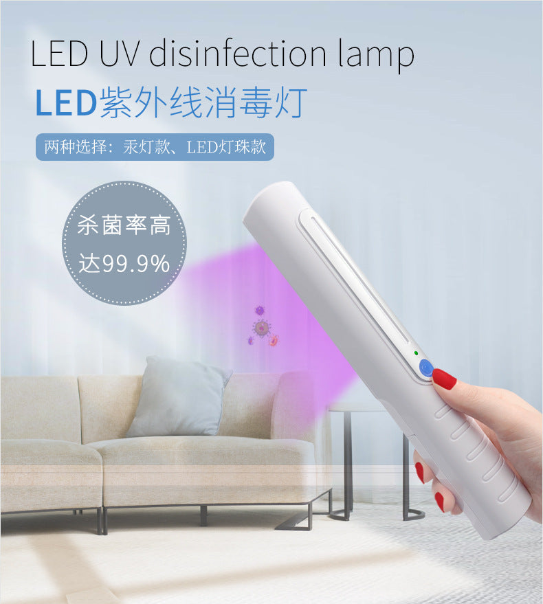 A UV led hand-held portable disinfection stick