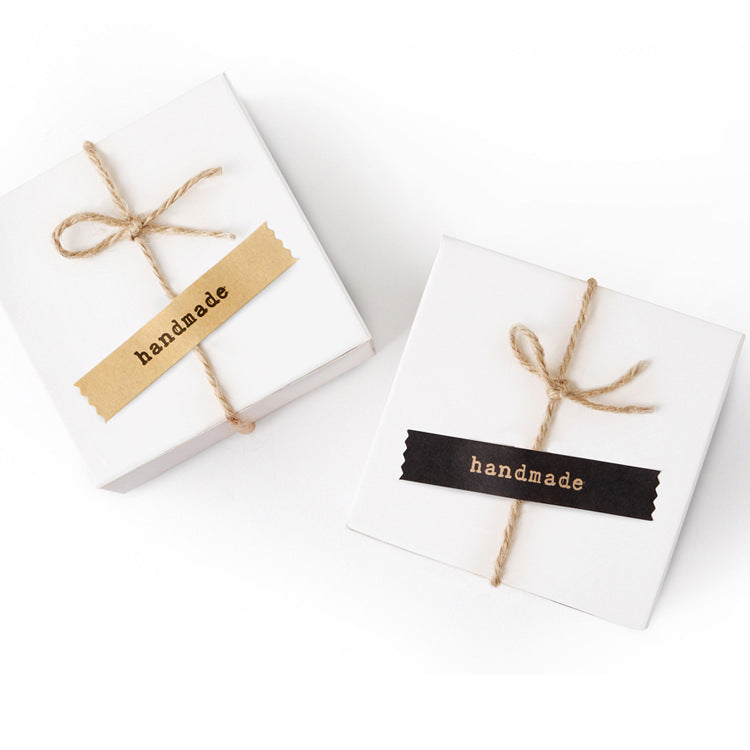 A gift box decorative rectangular self-adhesive hand made spot minimalist wind baking sealing sticker 10 pcs/sheet MOQ: 100 SHEET - Mixbatch
