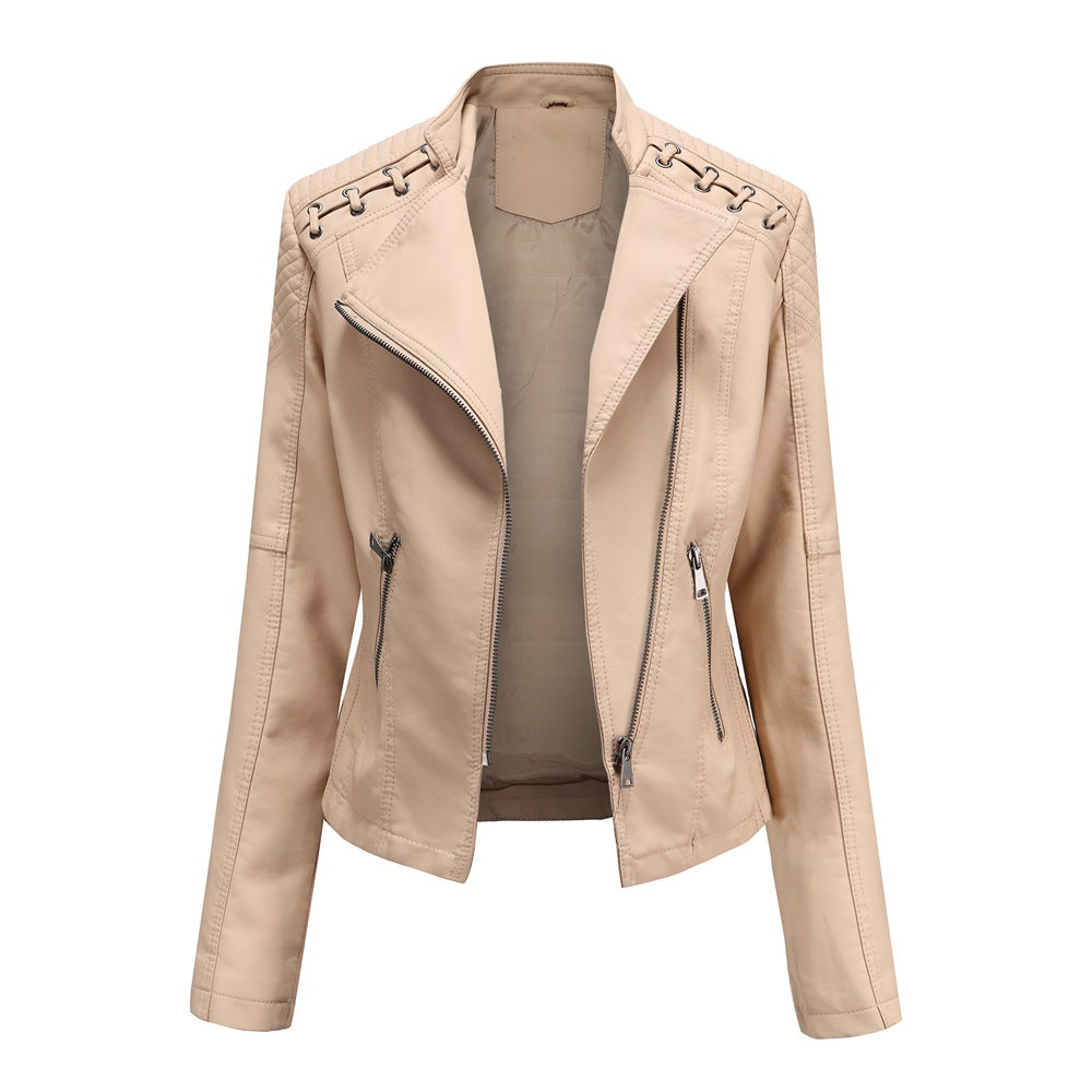 A women's leather jacket