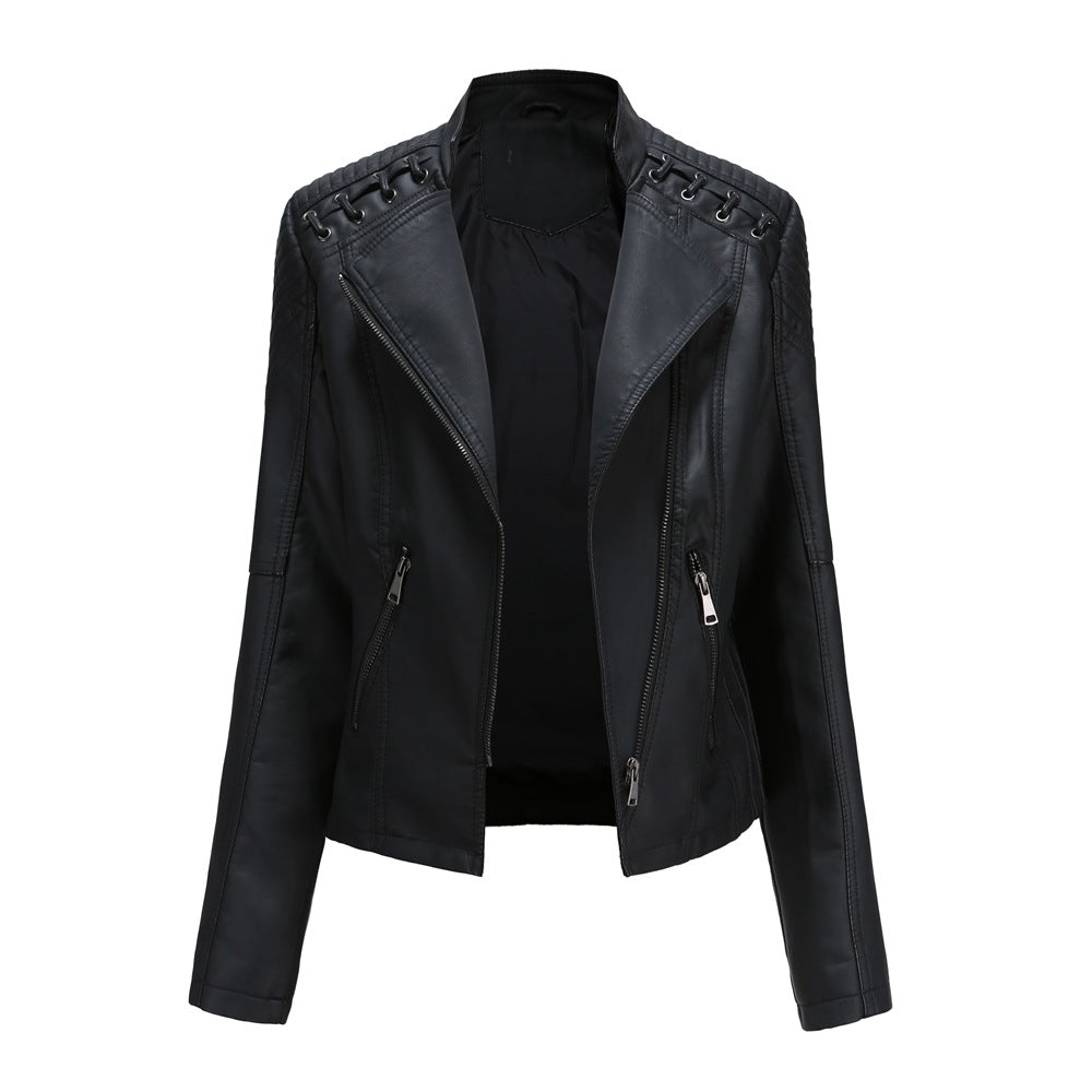 A women's leather jacket