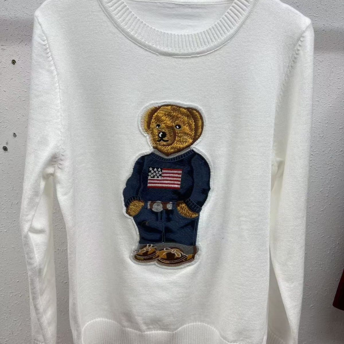 P Embroidered Cartoon Crew Neck Top