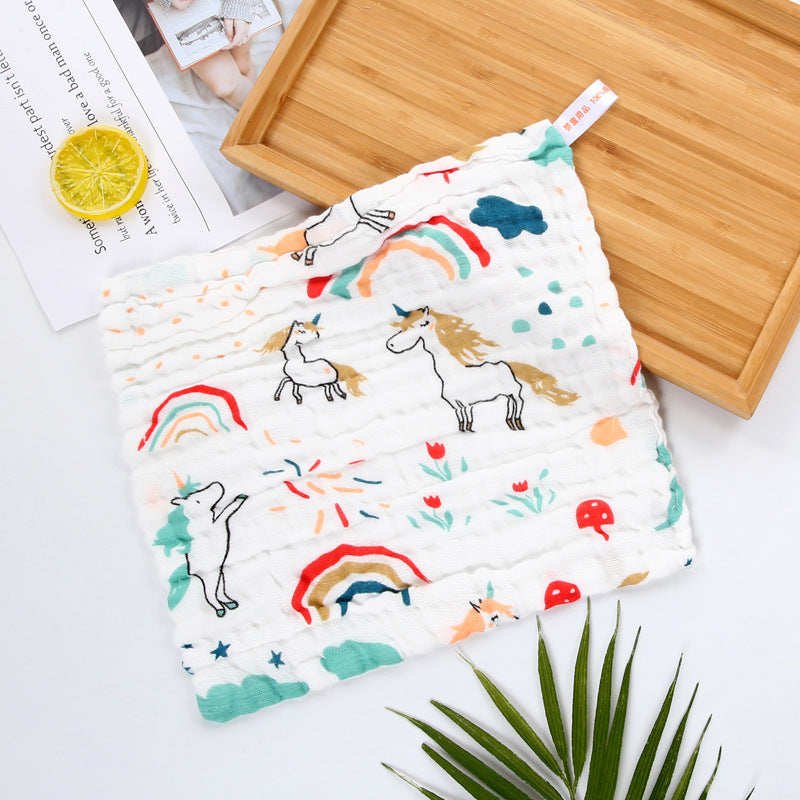 A 30 * 30 six-layer gauze square towel newborn baby towel face towel cotton yarn children's towel gauze saliva towel MOQ: 100PIECE - Mixbatch