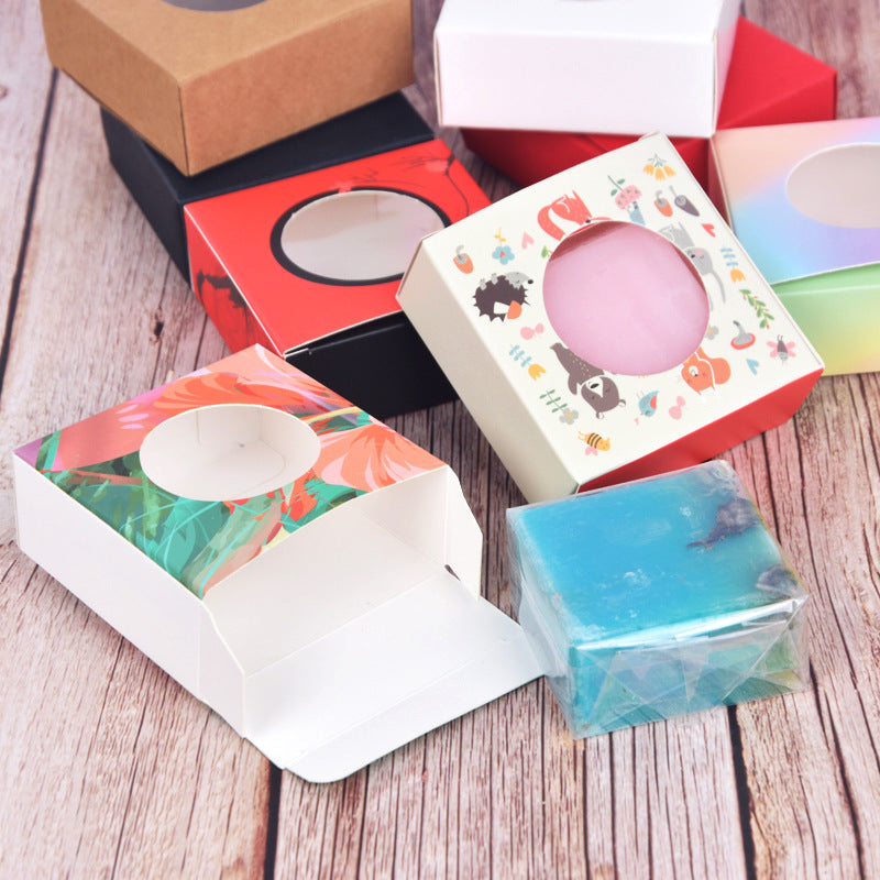 A Handmade soap small pendant packaging box, simple air cushion box, colorful cute jewelry box, sandalwood paper box MOQ: 2000PIECE - Mixbatch