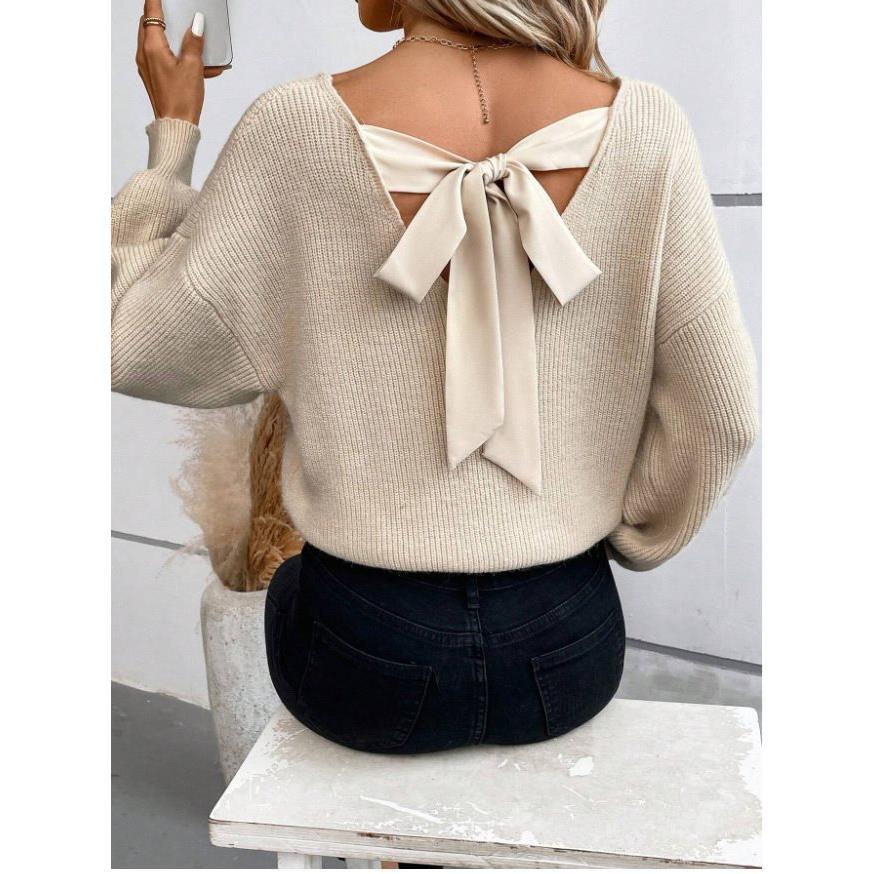 P V-neck solid color sweater