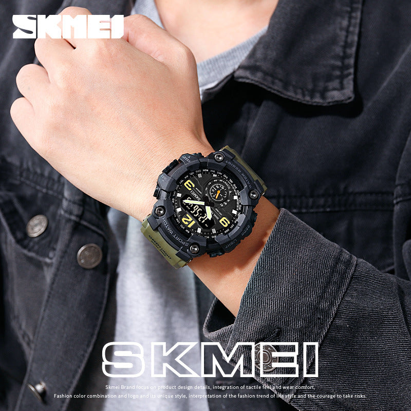 A Moment Beautiful Cool Men's Outdoor Sports Watch Large Dial Multifunctional Waterproof Electronic Watch Men's Wholesale
