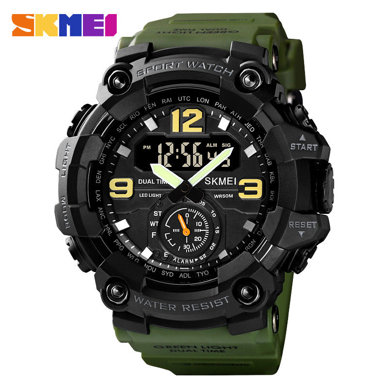 A Moment Beautiful Cool Men's Outdoor Sports Watch Large Dial Multifunctional Waterproof Electronic Watch Men's Wholesale