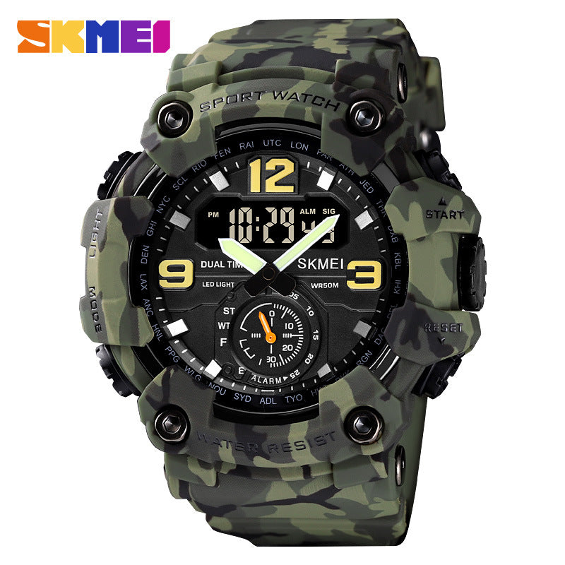 A Moment Beautiful Cool Men's Outdoor Sports Watch Large Dial Multifunctional Waterproof Electronic Watch Men's Wholesale