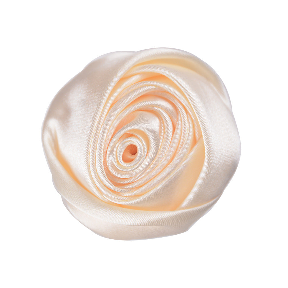 A 5.5cm satin silk cloth rose bud DIY hand bouquet corsage jewelry display case decorative jewelry flower head - Mixbatch