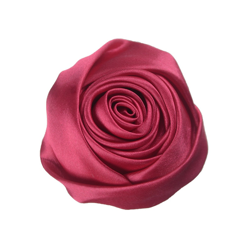 A 5.5cm satin silk cloth rose bud DIY hand bouquet corsage jewelry display case decorative jewelry flower head - Mixbatch