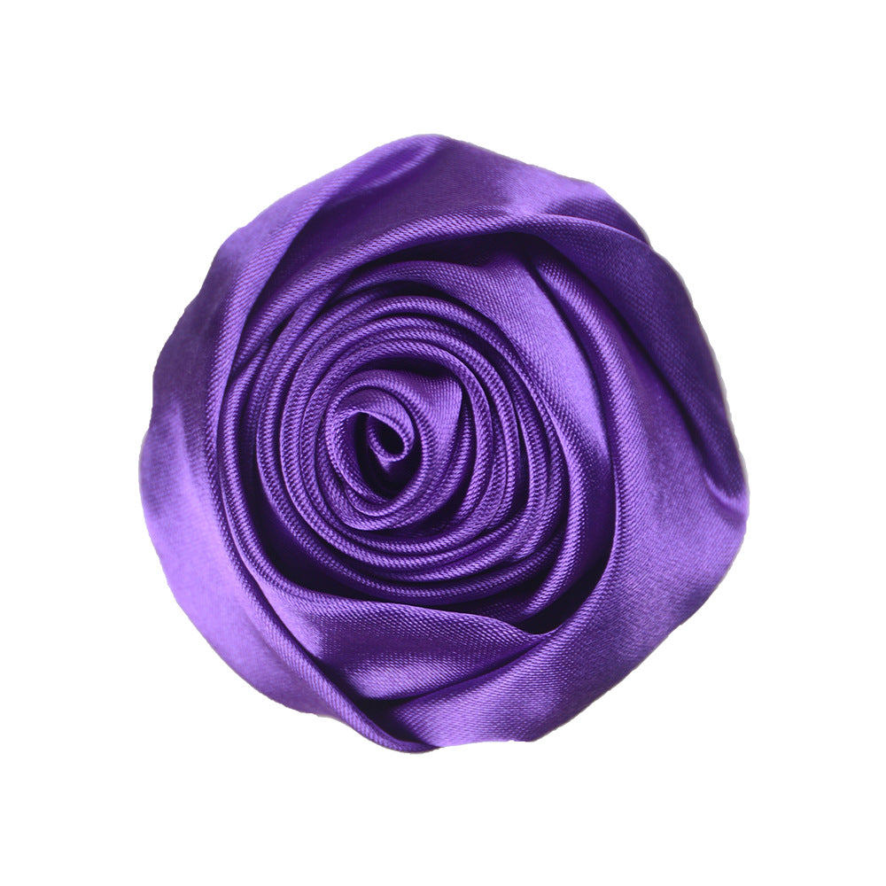 A 5.5cm satin silk cloth rose bud DIY hand bouquet corsage jewelry display case decorative jewelry flower head - Mixbatch