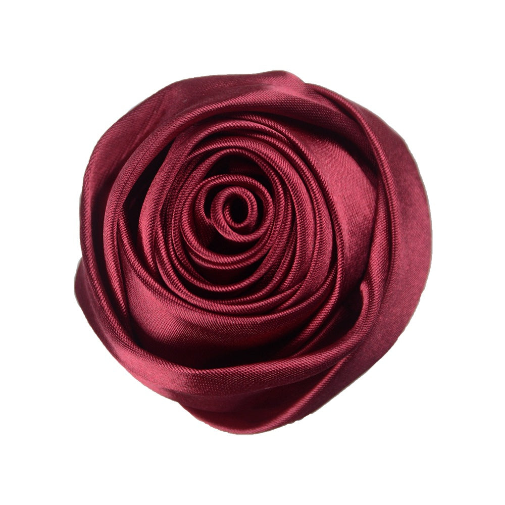A 5.5cm satin silk cloth rose bud DIY hand bouquet corsage jewelry display case decorative jewelry flower head - Mixbatch