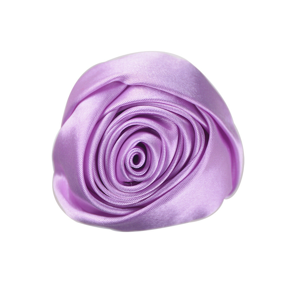 A 5.5cm satin silk cloth rose bud DIY hand bouquet corsage jewelry display case decorative jewelry flower head - Mixbatch