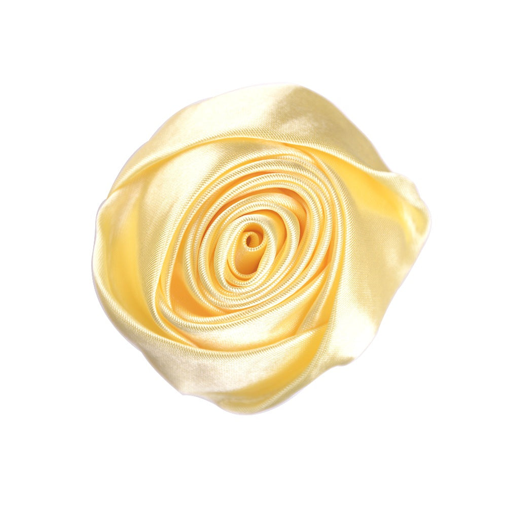 A 5.5cm satin silk cloth rose bud DIY hand bouquet corsage jewelry display case decorative jewelry flower head - Mixbatch