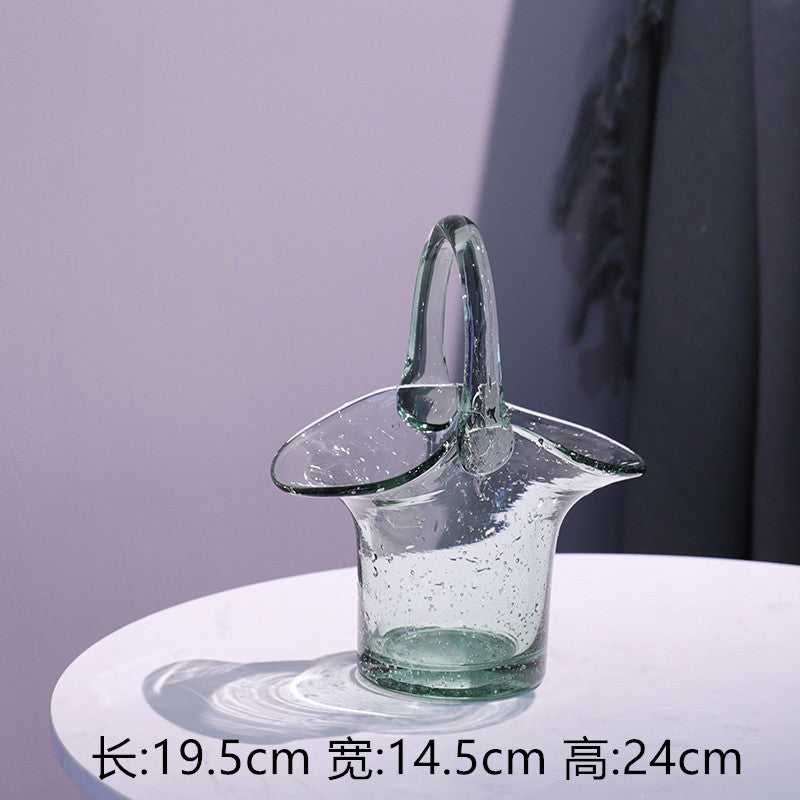 A hydroponic vase fish tank bag vase basket flower arrangement flower pot creative new basket vase