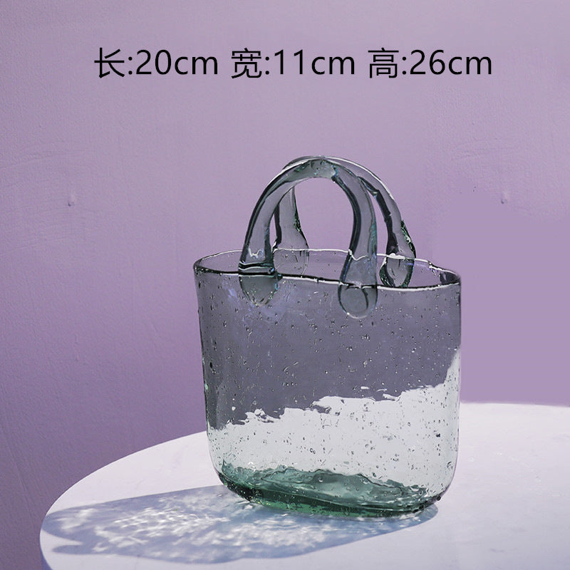 A hydroponic vase fish tank bag vase basket flower arrangement flower pot creative new basket vase