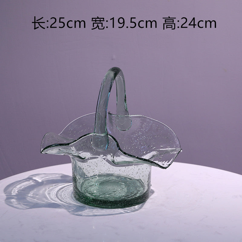 A hydroponic vase fish tank bag vase basket flower arrangement flower pot creative new basket vase